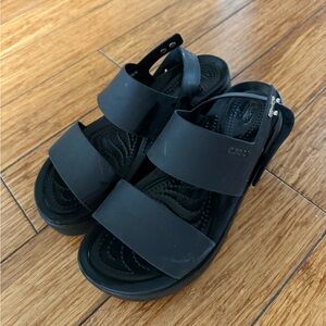 CROCS Black Dual-Strap Slingback Sandals
